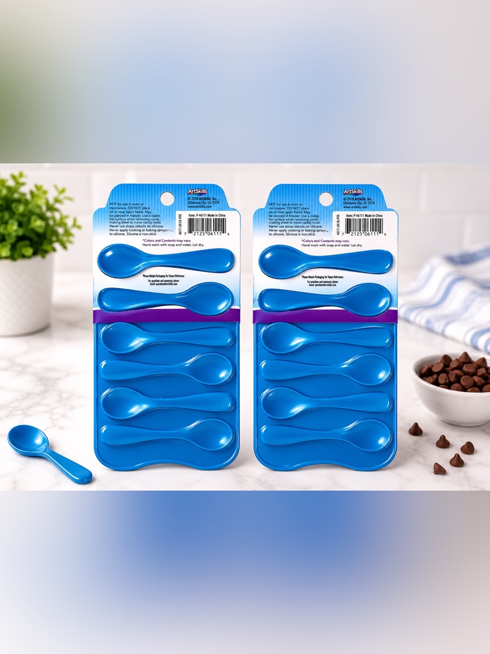 Blue Silicone Candy Chocolate Mold Spoon Mold - Picture 2 of 2